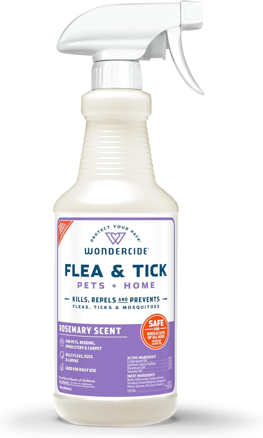 Wondercide - Flea, Tick & Mosquito Spray for Dogs, Cats, and Home - Killer, Control, Prevention