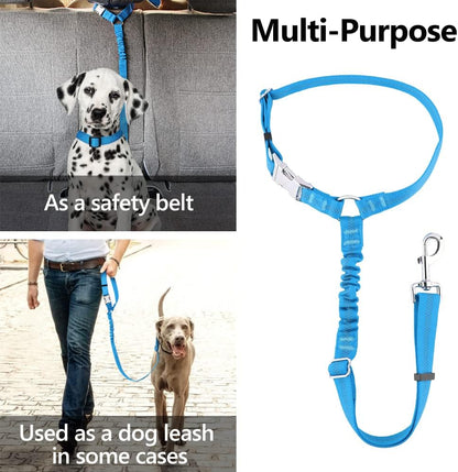 Plutus Pet Dog Seat Belt for Car Headrest, Reflective and Adjustable Restraint with Elastic Bungee