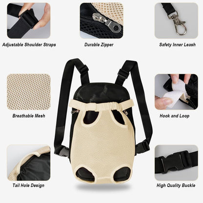 FEimaX Dog Carrier Backpack Pet Legs Out Front Cat Travel Bag, Adjustable Puppy Backpacks Carriers