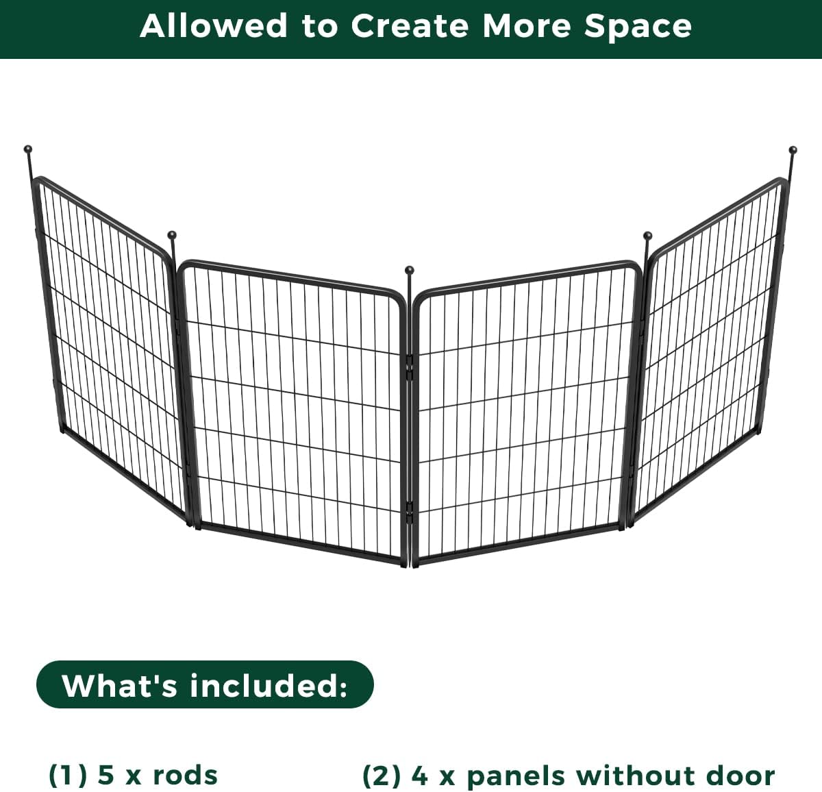 FXW Rollick Unleashed Dog Playpen for Indoor, Yard, RV Camping, 40 inch 4 Panels for Medium and