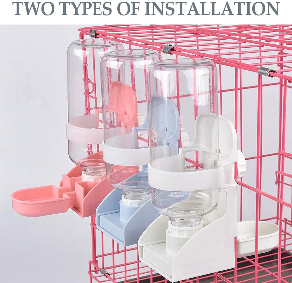 kathson Rabbit Water Bottle, 17oz Hanging Water Fountain Automatic Dispenser No Leak WaterFeeder