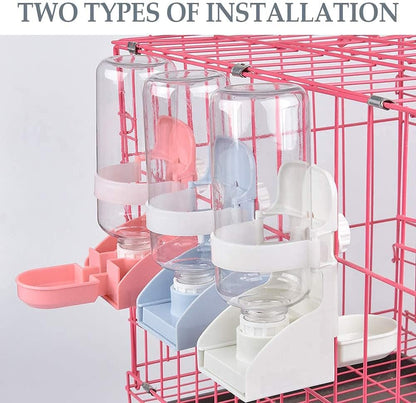 kathson Rabbit Water Bottle, 17oz Hanging Water Fountain Automatic Dispenser No Leak WaterFeeder