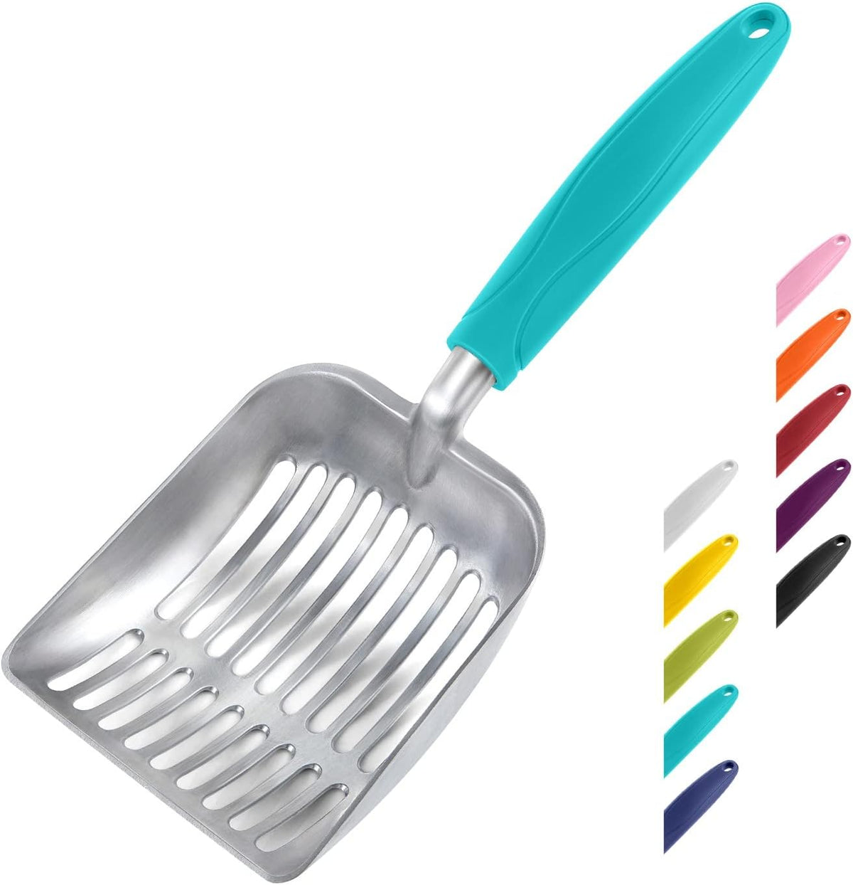 WePet Cat Litter Scoop, Aluminum Alloy Sifter, Kitty Metal Scooper, Deep Shovel, Long Handle, Poop