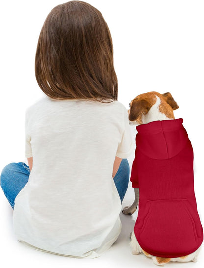 Dog Sweaters for Small Dogs Pet Sweater Solid Soft Brushed Fleece Dog Hoodie Clothes Pet Hoodie