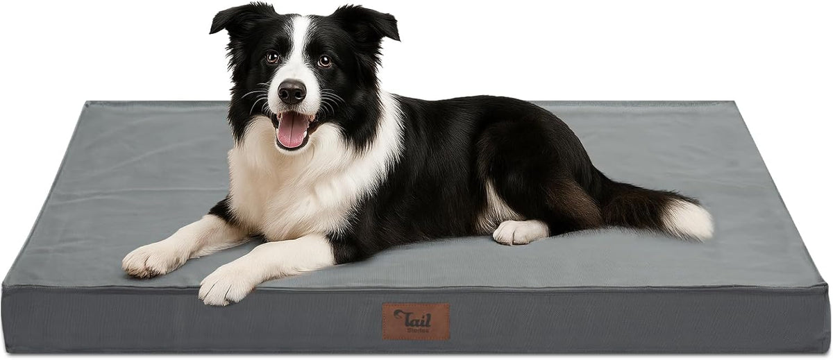 Outdoor Dog Bed for Medium Dogs, Waterproof Dog Crate Bed for Puppy Beds, Orthopedic Egg Crate Foam