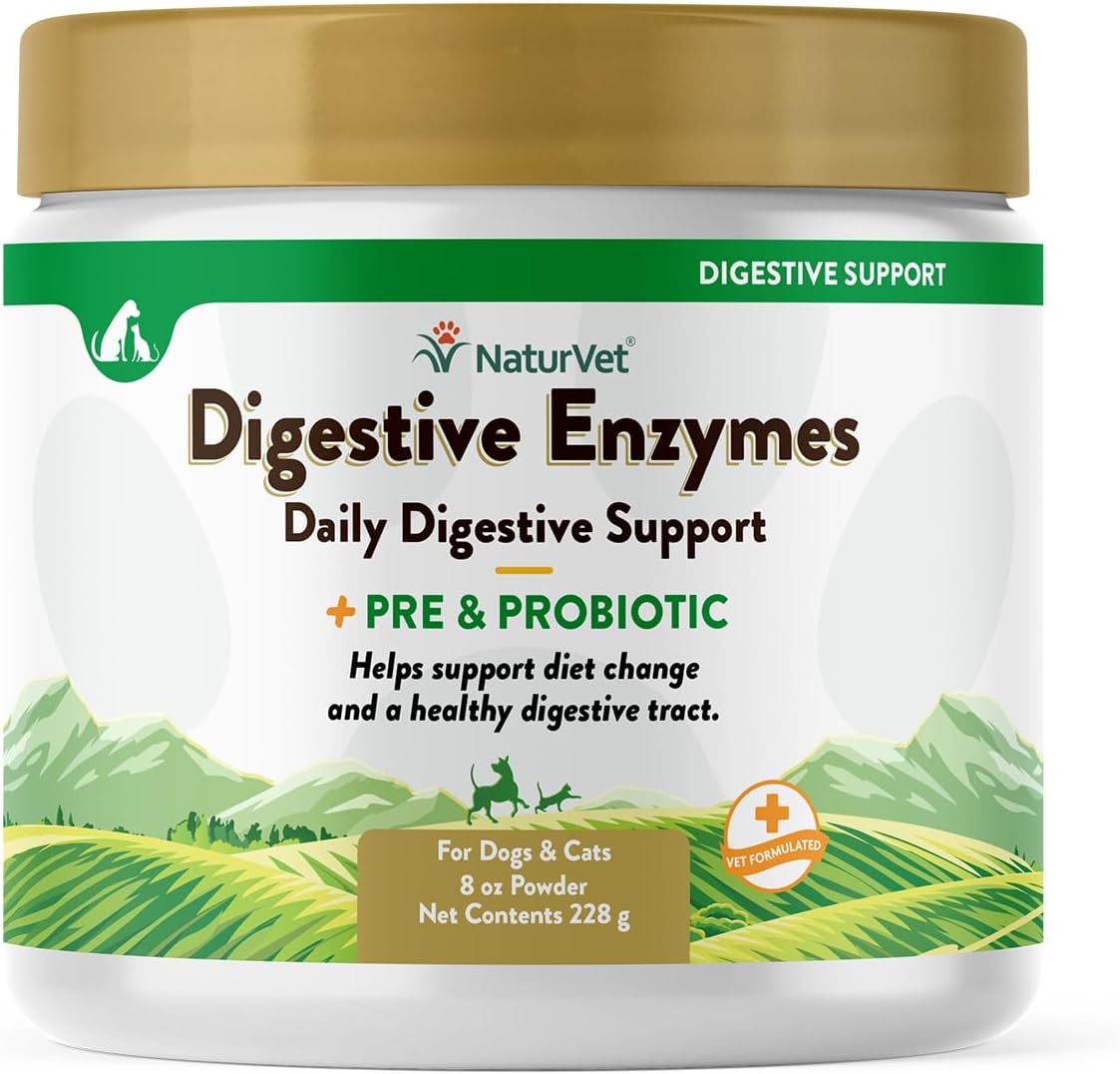 NaturVet – Digestive Enzymes for Dogs - Plus Probiotics & Prebiotics | Helps Support Diet Change &