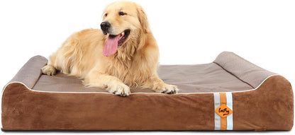 Laifug Orthopedic Memory Foam Extra Large Dog Bed Pillow (50" x 36" x 10", Brown) Durable