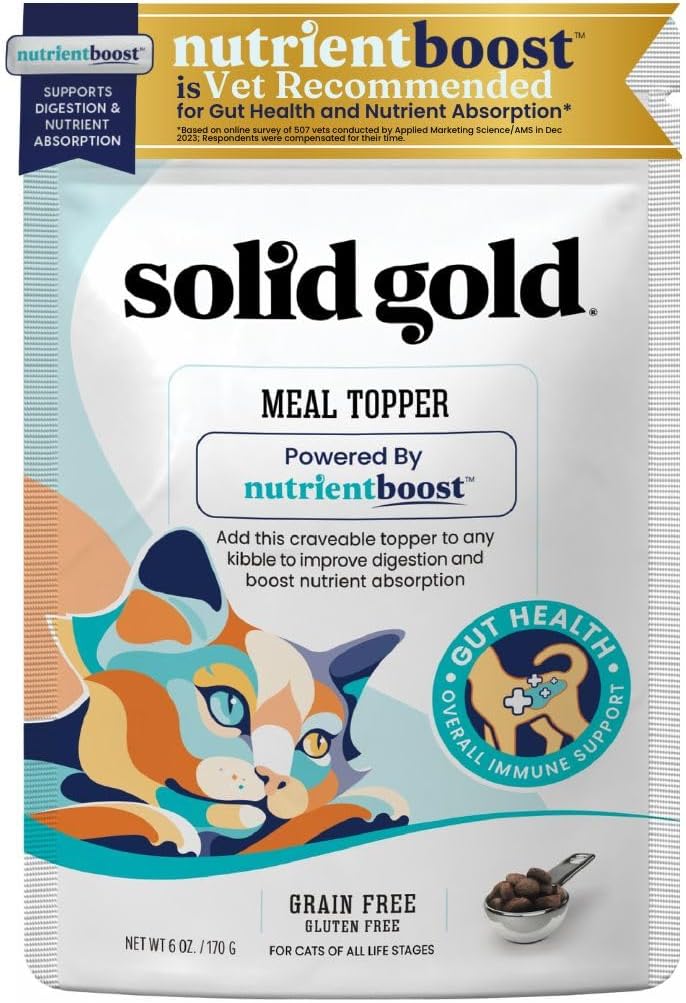 Solid Gold NutrientBoost™ Cat Food Toppers for Cats - High Protein Meal Topper & Crunchy Cat Treats