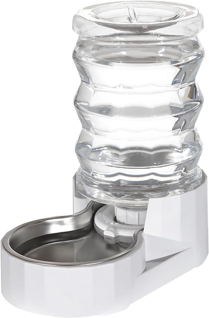 RIZZARI Pet Water Bowl Dispenser: 4L Automatic Stainless Steel Gravity Feeder - Large Capacity