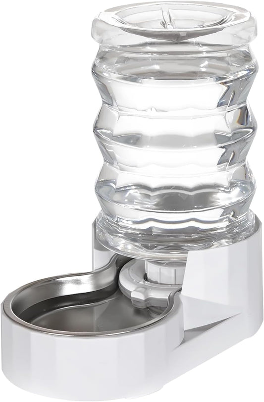 RIZZARI Pet Water Bowl Dispenser: 4L Automatic Stainless Steel Gravity Feeder - Large Capacity
