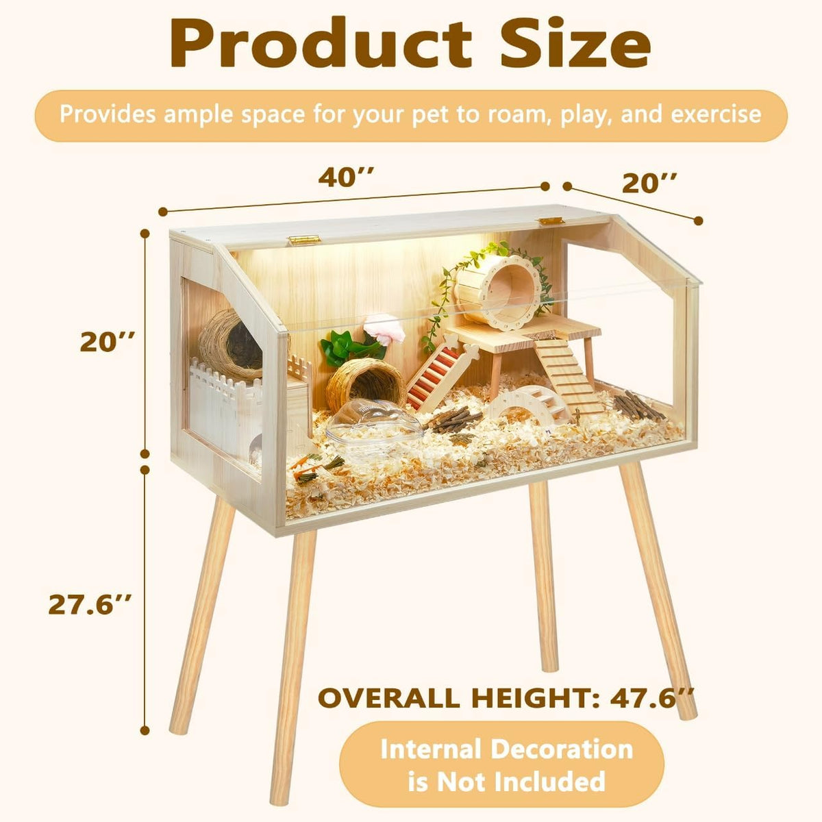 Prolee Hamster Cage with Legs, Guinea Pig Cages Chew Proof, Hamster House, Hamster Cages and