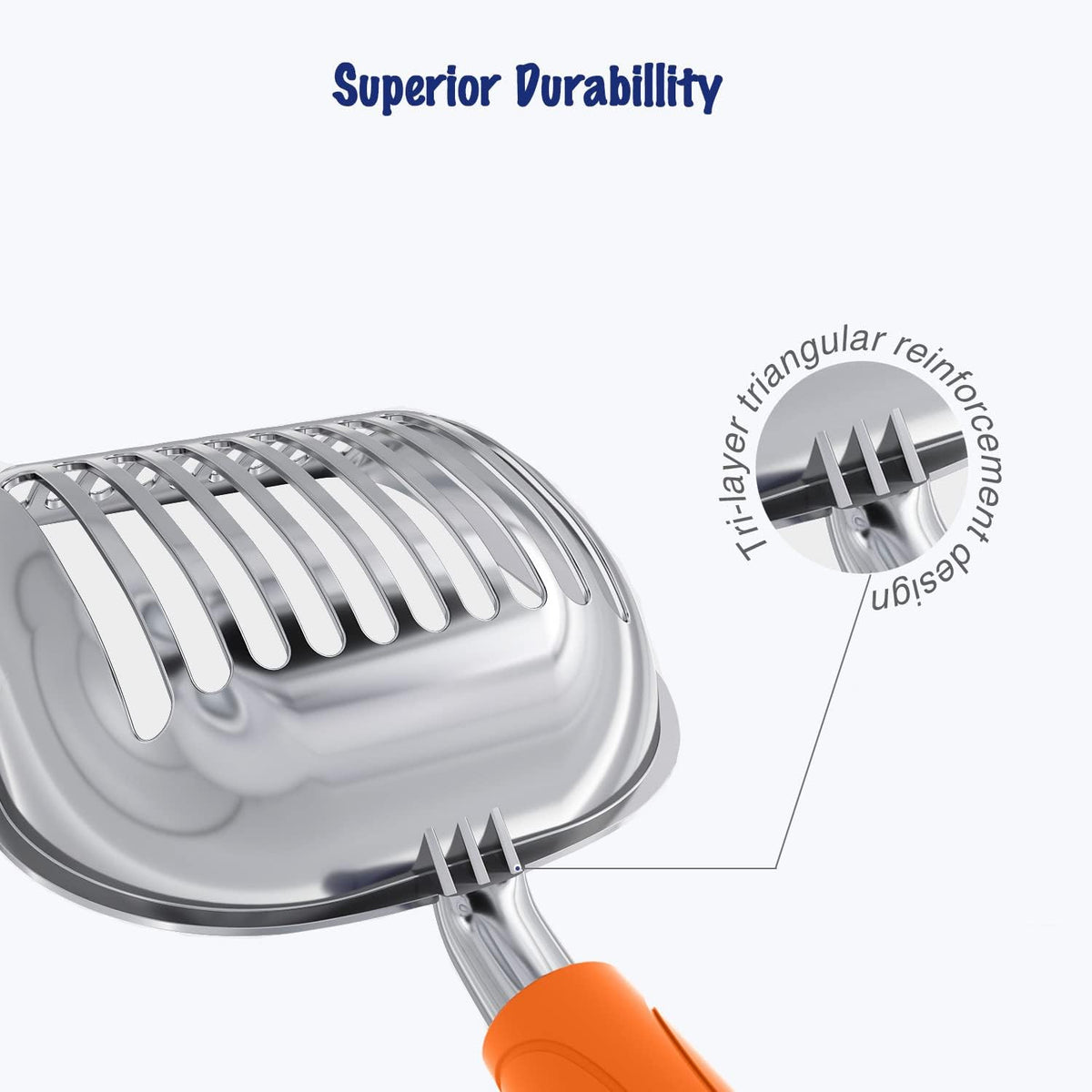 WePet Cat Litter Scoop, Aluminum Alloy Sifter, Kitty Metal Scooper, Deep Shovel, Long Handle, Poop