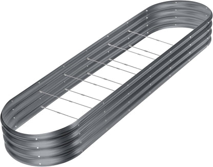 Land Guard 8×2×1ft Galvanized Raised Garden Bed Kit, 108 Gallon Capacity Raised Garden Boxes