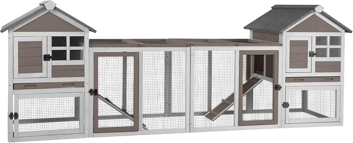 Aivituvin Large Rabbit Hutch Indoor Bunny Cage Outdoor with Run Chicken Coop Guinea Pig House with