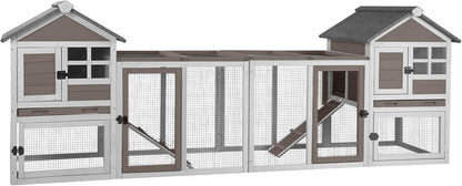 Aivituvin Large Rabbit Hutch Indoor Bunny Cage Outdoor with Run Chicken Coop Guinea Pig House with