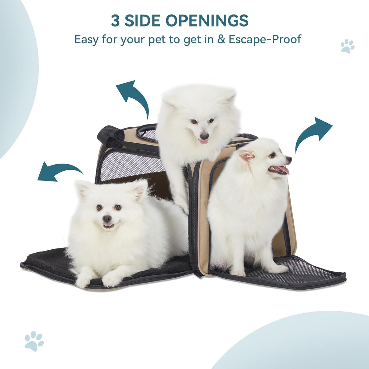 PETSFIT Dog Carrier Cat Carriers for Puppies, Medium Cats up to 25Lbs, Travel Soft Sided Pet