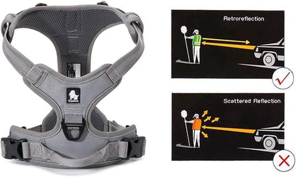 Truelove No Pull Dog Harness with Easy Control Handle and 2 Leash Attachments,Reflective Adjustable