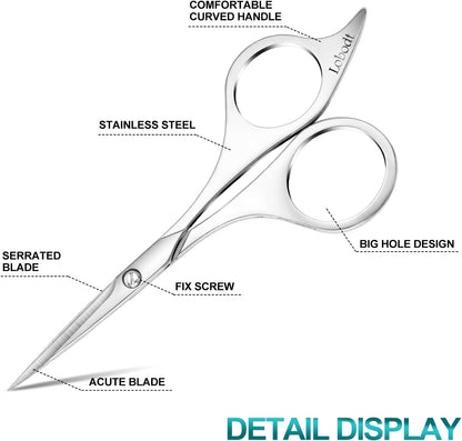 Professional beard scissors, 4.9-inch (silver) small pointed stainless steel hairdressing scissors