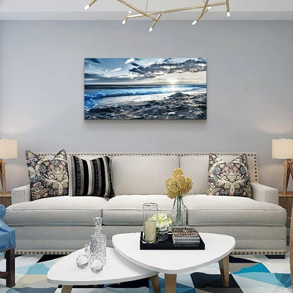 Wall Art For Living Room Wall Decor For Bedroom Large Size Poster Blue Beach Sun Ocean Landscape