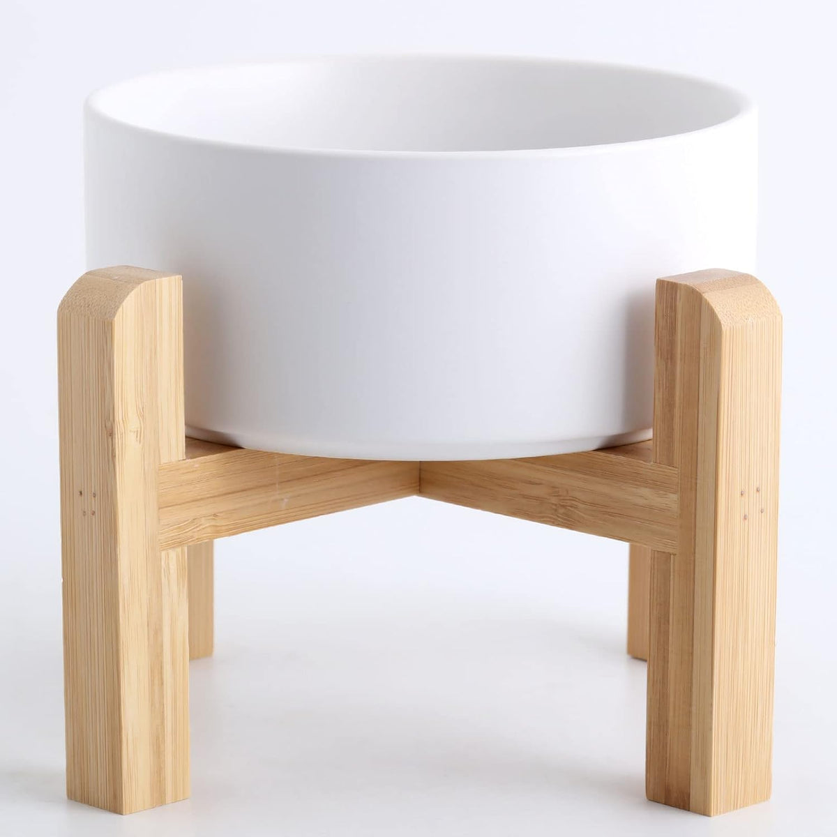 Petygooing White Elevated/Raised Ceramic Dog Bowl for Medium and Large Breeds, Dog Food Water Dish