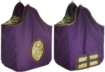 Derby Originals Large 24 OZ Canvas Horse Hay Bag 2 Sided Combo Design X Wide Gusset and 6 Month