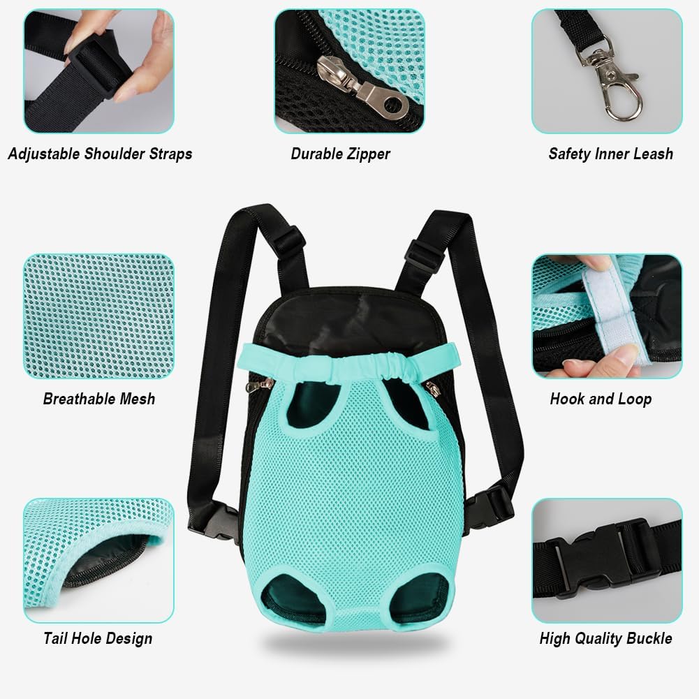 FEimaX Dog Carrier Backpack Pet Legs Out Front Cat Travel Bag, Adjustable Puppy Backpacks Carriers