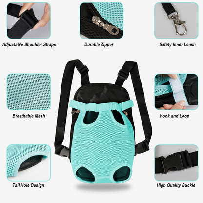 FEimaX Dog Carrier Backpack Pet Legs Out Front Cat Travel Bag, Adjustable Puppy Backpacks Carriers