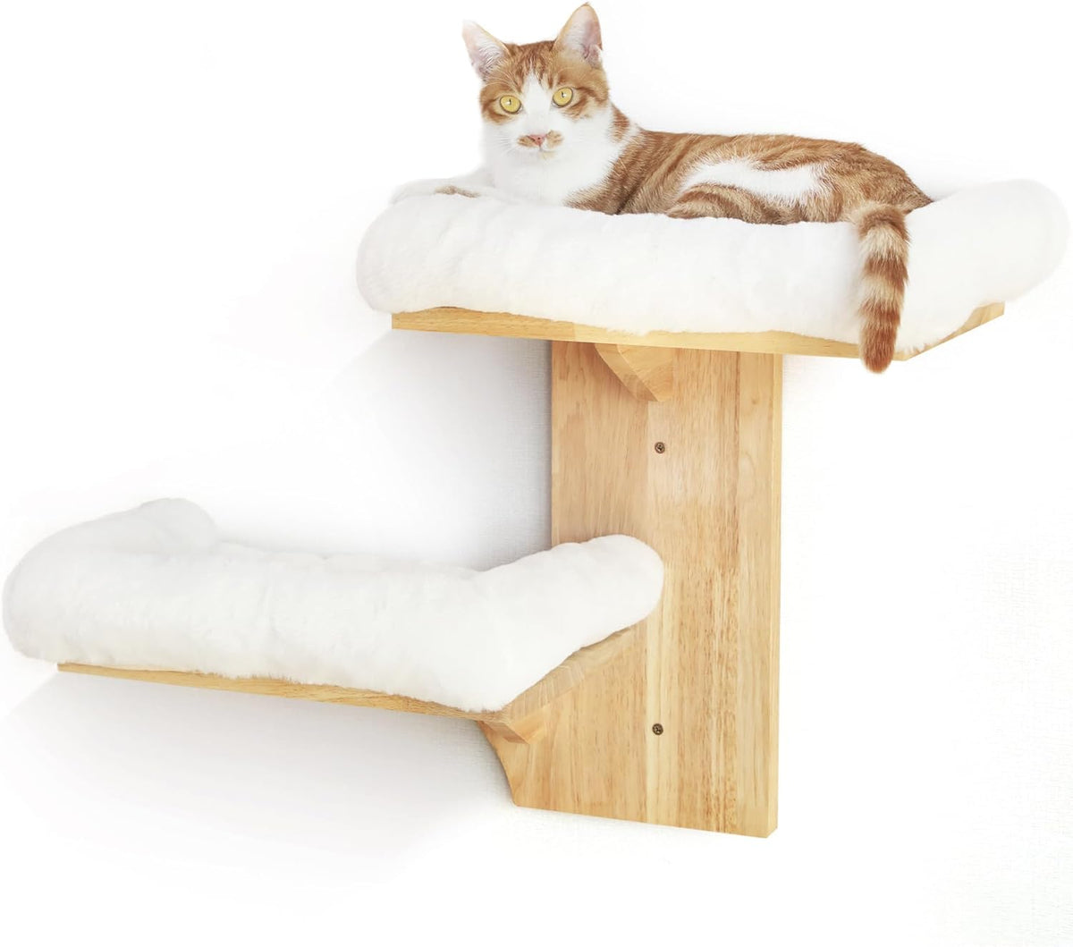 FUKUMARU Cat Wall Shelves, 2 Platform Cats Walls Furniture, Tree Shape Kitten Floating Shelf with