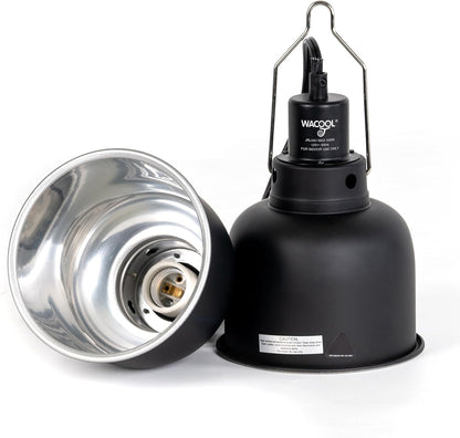 Reptile Light Fixture 2 Pack, 5.5 in Deep Dome Reptile Heat Lamp Fixture, Optical Reflection