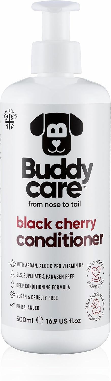 Black Cherry Dog Conditioner (16.90oz) Made with Aloe Vera, Argan Oil & Pro Vitamin B5 | Detangle