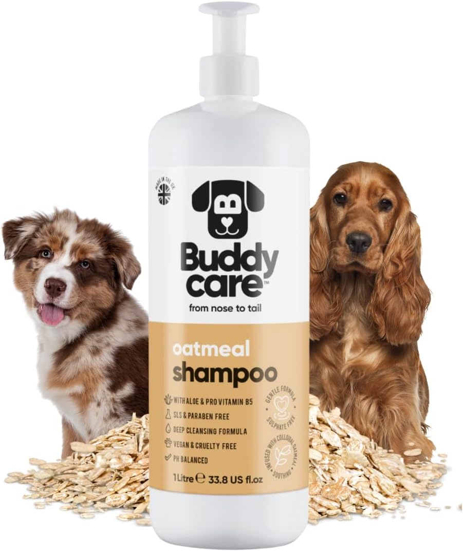 Oatmeal Dog Shampoo for Smelly Dogs (33.8oz) - Hypoallergenic & Itch Relief Formula, Gentle on