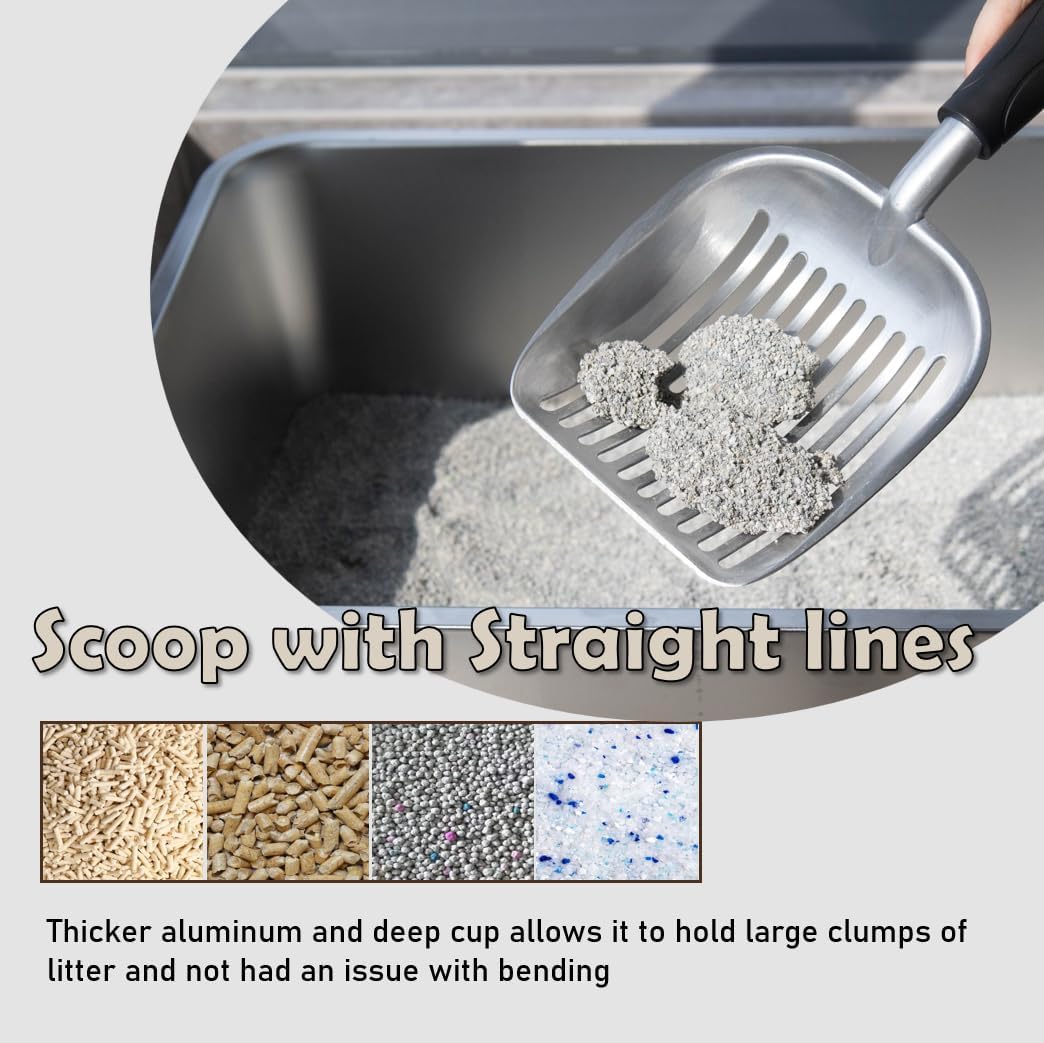 Heavy Duty Cat Litter Scoop with Holder - All Metal Cat Litter Scooper with Holder - Speed Sifter
