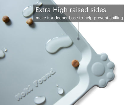 Hoki Found XX-Large Silicone Pet Food Mats Tray - Non Slip Pet Dog Cat Bowl Mats Placemat - Pet