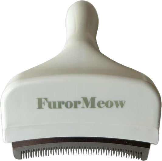 Pet Deshedding Tool with Curve Blade, Cat Grooming Brush, Tight V-shaped Teeth Shedding Comb for