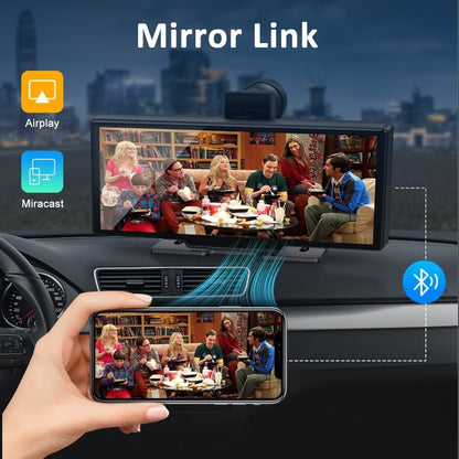 Apple carplay & Android Auto,Wireless Double din 10.26 inch Dash Cam with Front Camera and Backup