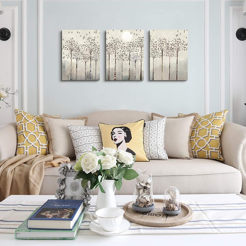 Trees And Birds Abstract Paintings Canvas Prints Wall Art For Bedroom Bathroom Wall Decor Office