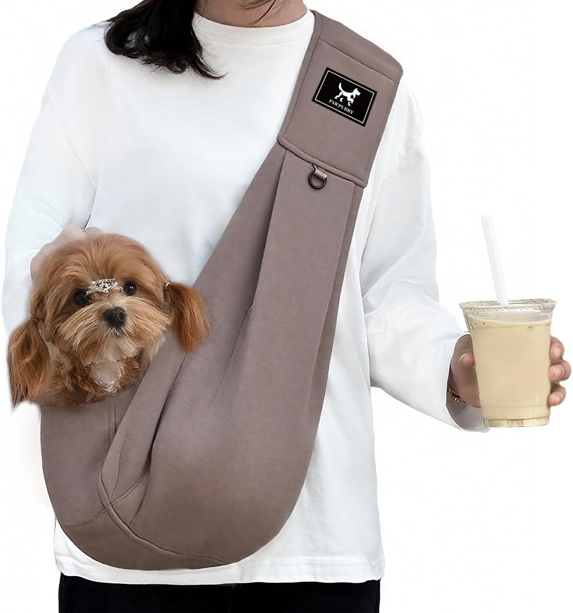 Dog & Cat Carrier Sling, Adjustable Soft Padded Shoulder Puppy Carrier, Hands-Free Dog Carrier Bag