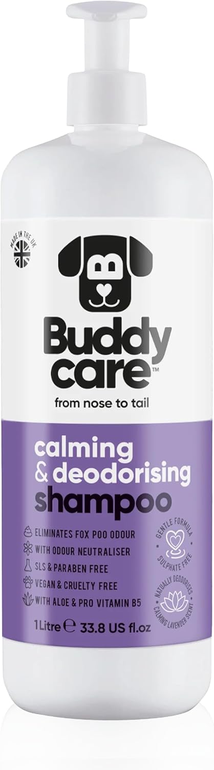 Calming & Deodorising Dog Shampoo by Buddycare | Lavender Scented | with Aloe Vera and Pro Vitamin
