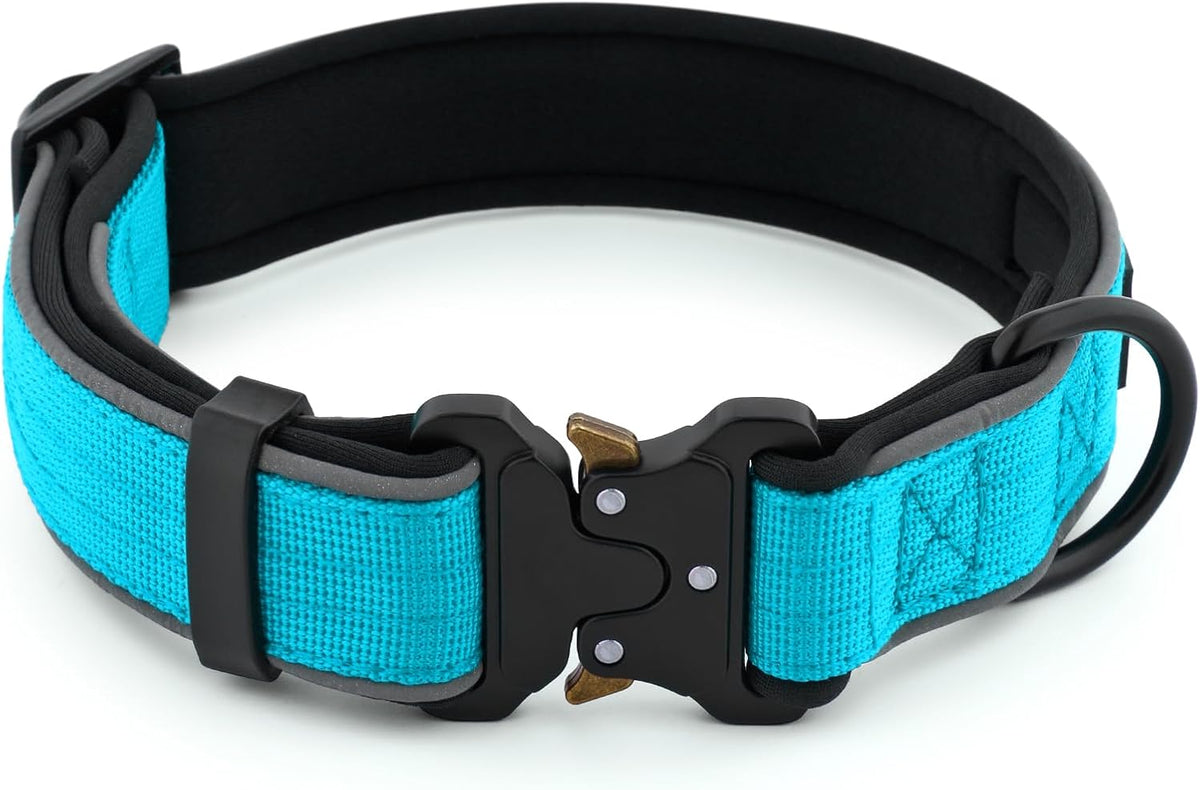 Plutus Pet Tactical Dog Collar, Reflective, Adjustable Heavy Duty Dog Collar, Soft Padded and