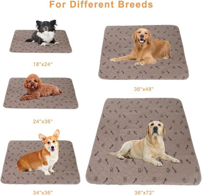 Peepeego 2Pack Pee Pads for Dogs Reusable+Free Dog Comb, Waterproof Rug 36"x72", Absorbent Puppy