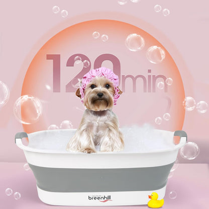 Collapsible Dog Bath Tub for Small Dogs & Cats, Portable Puppy Bath Tub with Water Drain Plug