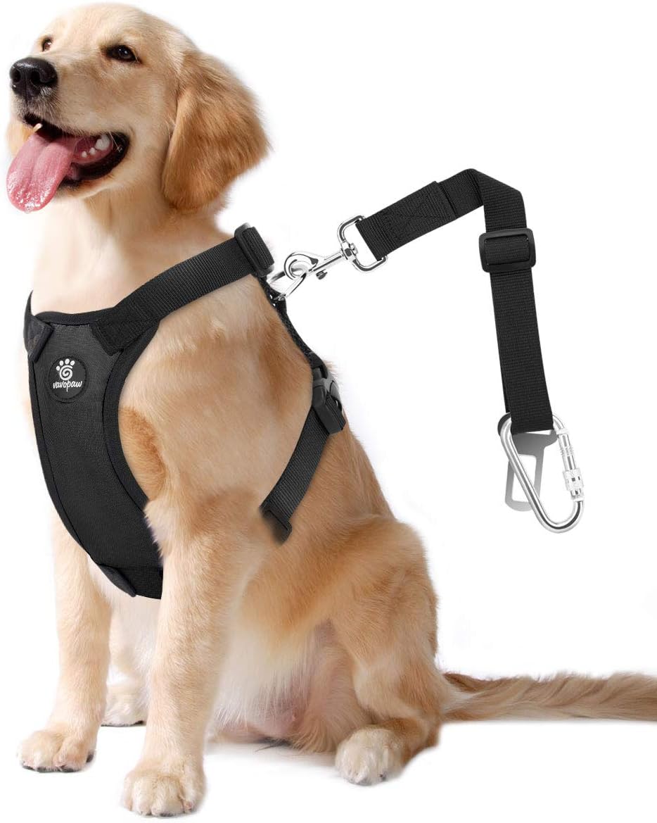 Dog Seat Belt, Safety Vest Dog Car Harness with Adjustable Buckle Dog Seat Belt for Vehicle Nylon