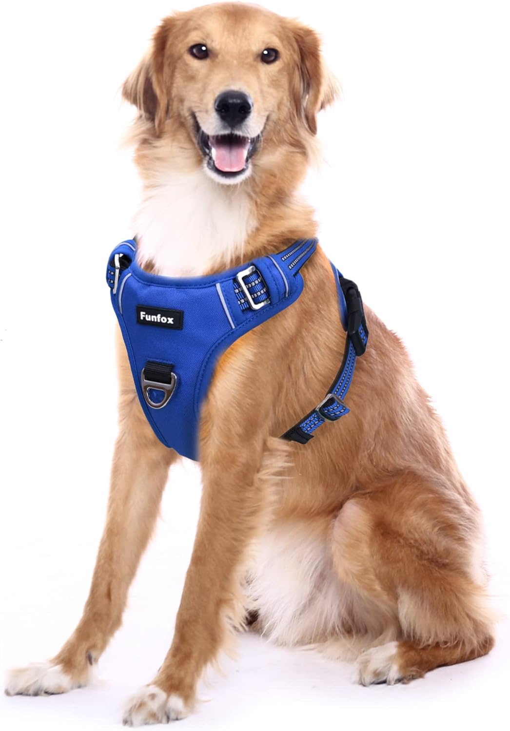 Funfox Dog Harness No Pull, Adjustable Pet Vest Harness, Super Soft Material with Vertical Handle