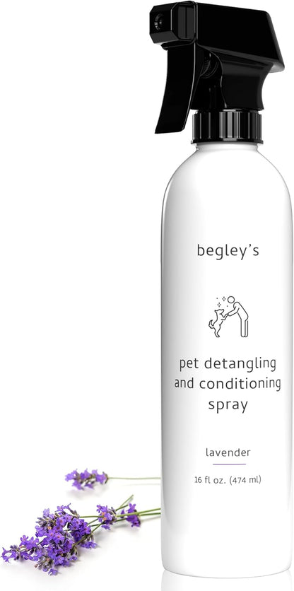Begley's Pet Detangling Spray - Premium Essential Oil Scented Detangler Spray for Dogs, Puppies &
