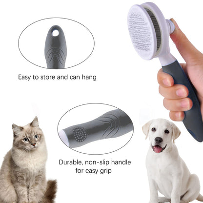 Cat Self Cleaning Slicker Brush, Pets Skin Friendly Grooming Brushes for Shedding Dogs Cats Hair