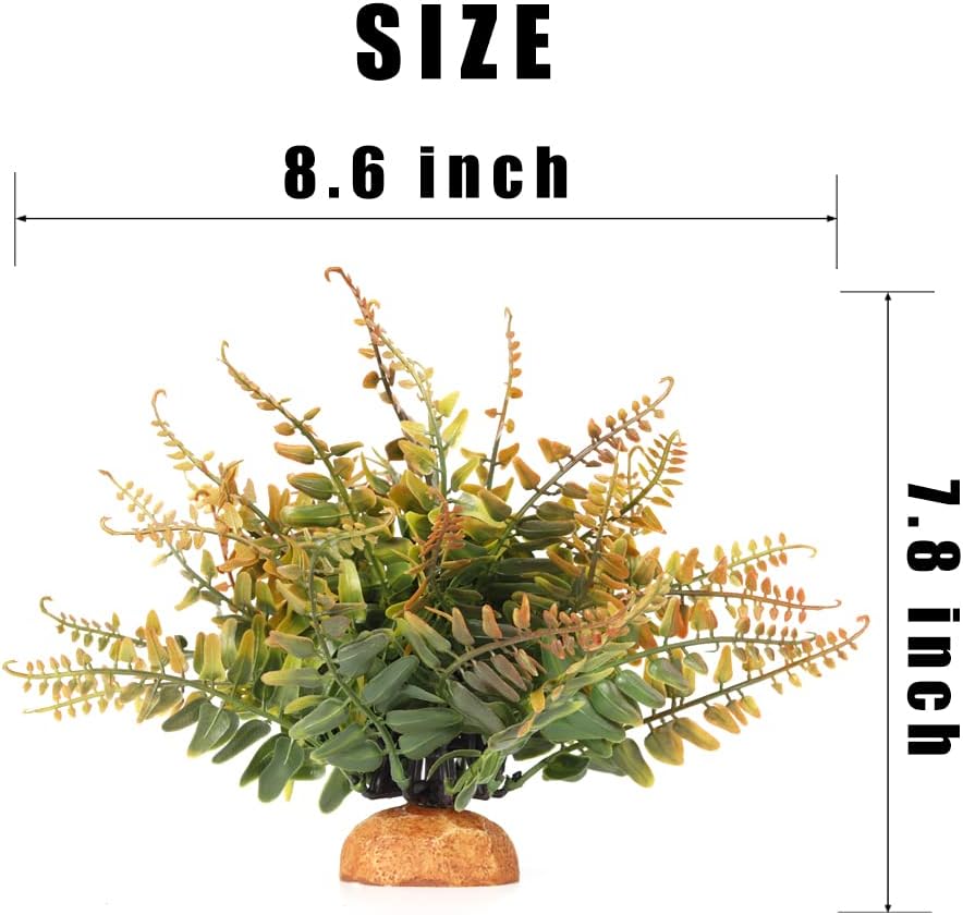 Fake Fall Colors Boston Fern, Reptile Plants for Terrarium, Amphibian Tank Accessories Habitat
