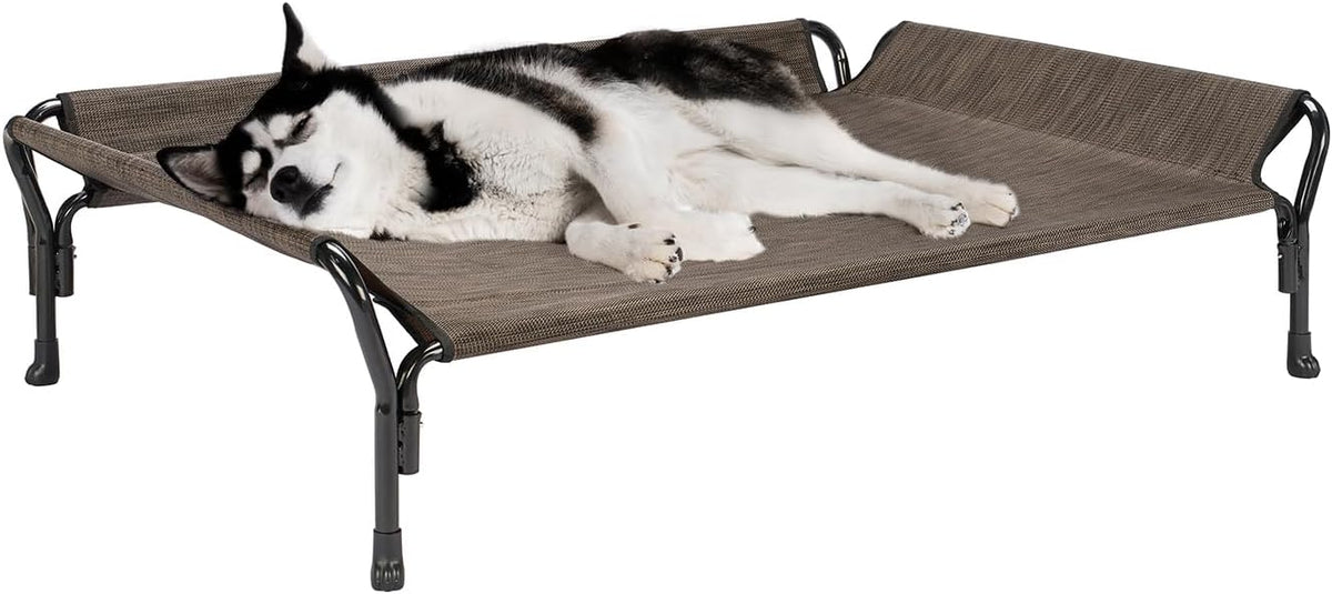 Veehoo Cooling Elevated Dog Bed, Raised Pet Cot with Guardrail & Slope Headrest, Durable Breathable