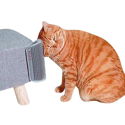 Cat Self Groomer, Extended (6.1"), 2 Pack, Pink, Wall Corner Self Grooming Brush for Indoor Cats