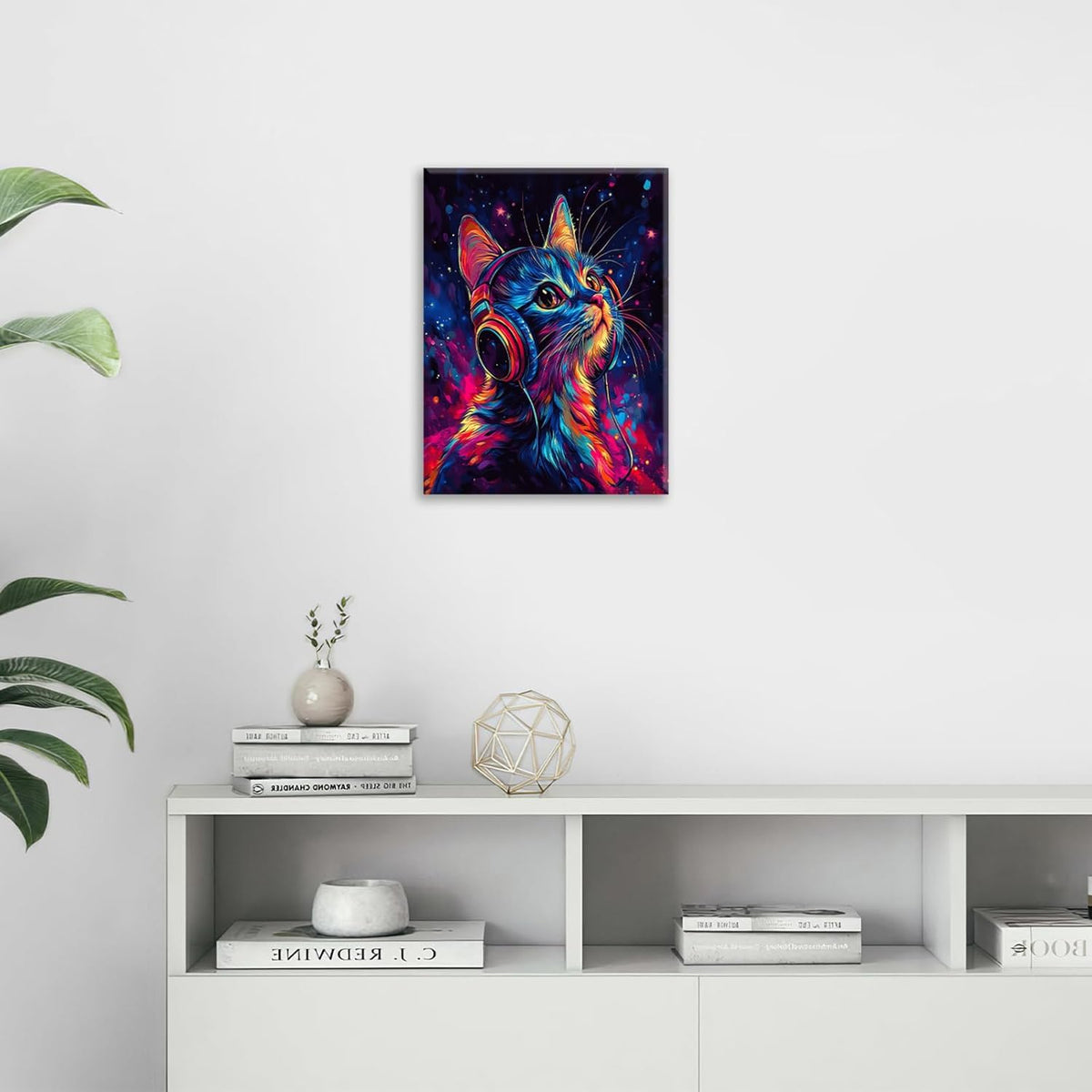 Cat Wall Art Canvas Fantastic Animal Wall Decor Prints Framed Painting Colorful Pictures Gifts