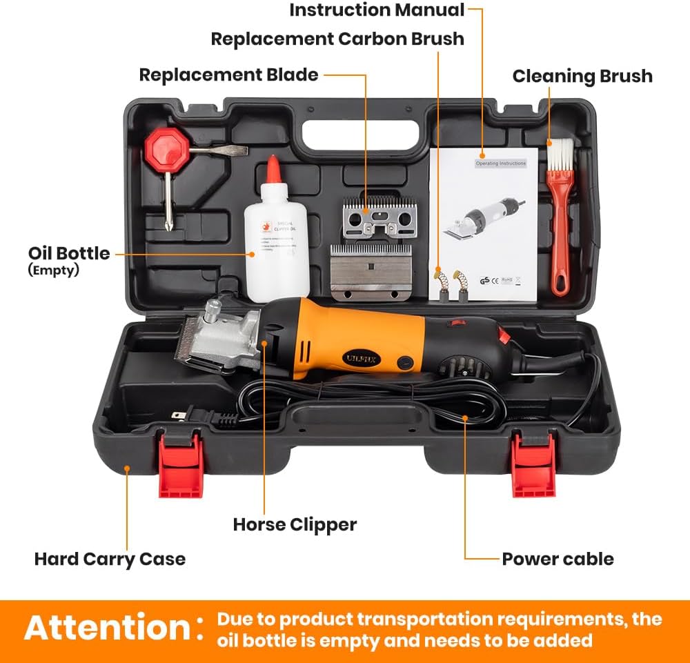 Horse Clippers Professional Electric horse Grooming Kit, Shaving Equine Clippers for Horses Goat